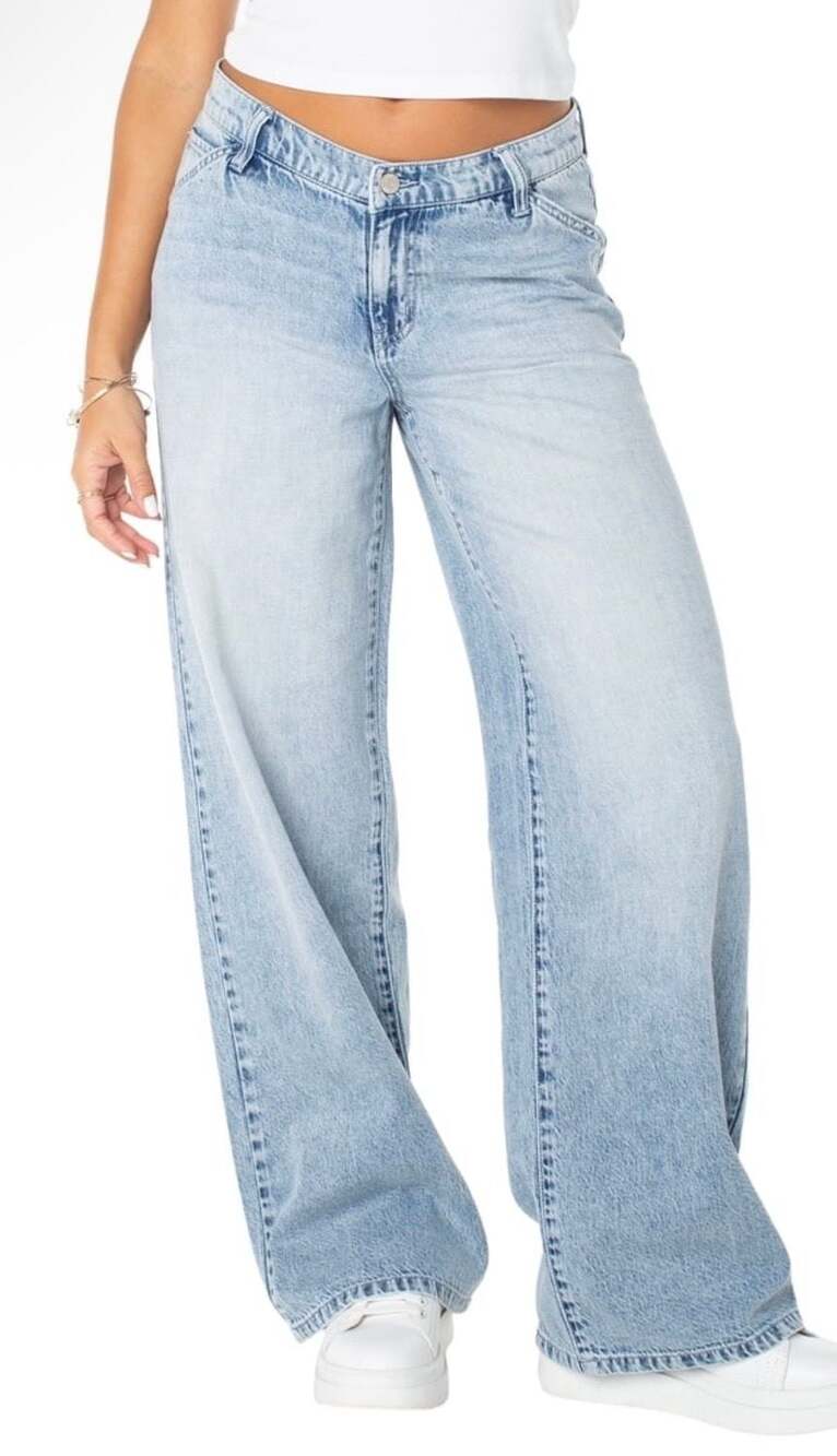 Celebrity Pink Women's V-Waist Wide Leg Jeans